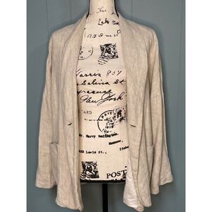ZARA Linen Double Breasted Blazer Jacket Beige Women Size S